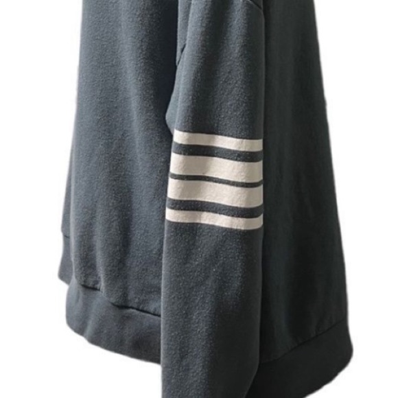 Victorias Secret Pink Casual quarter Zip blue gray pullover logo sweatshirt top - Picture 6 of 6